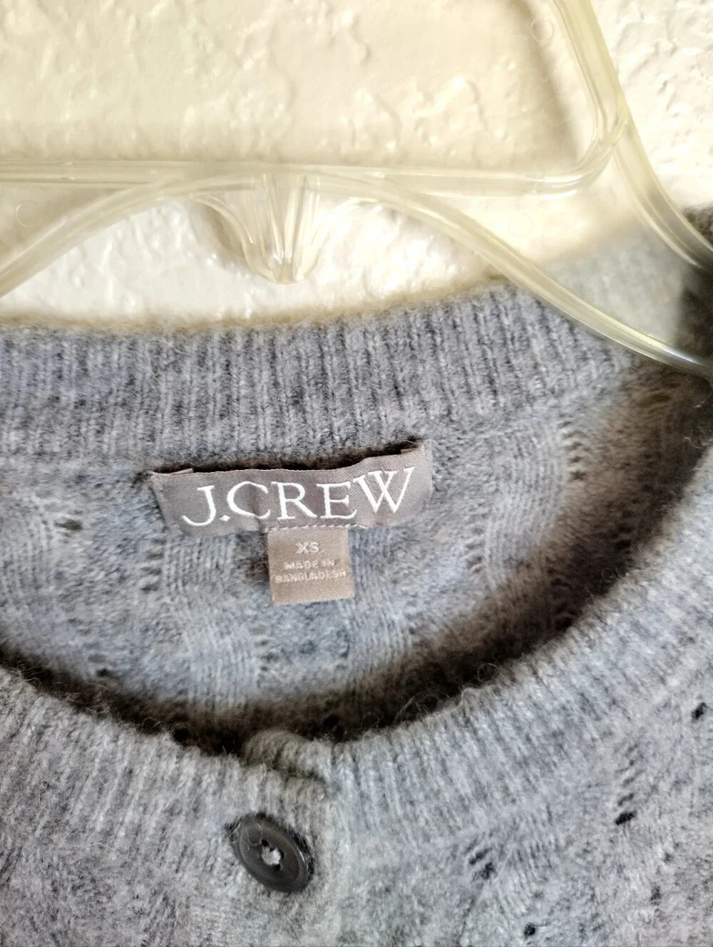 J. Crew Supersoft pointelle bubble-hem cardigan Sz Xs